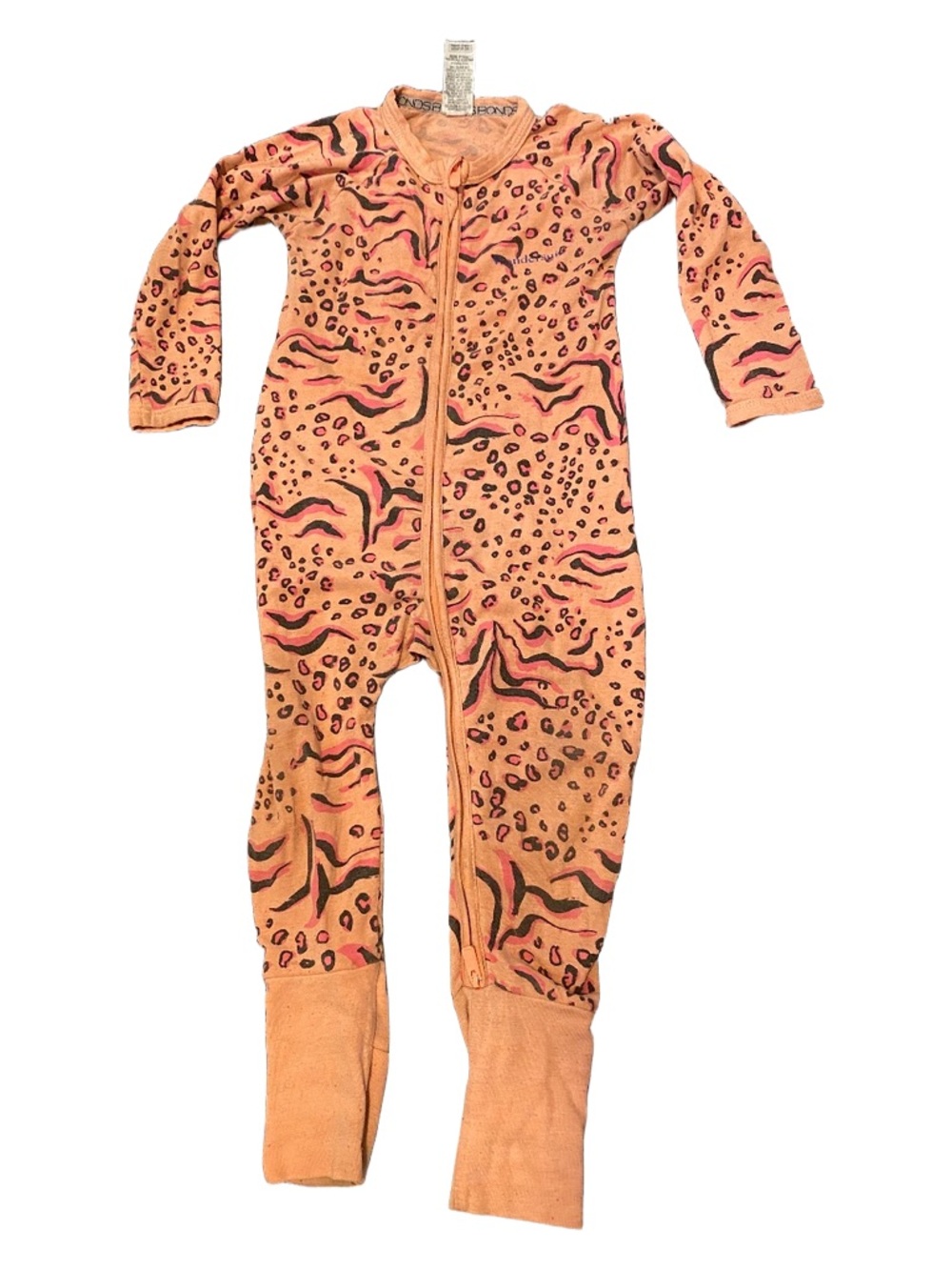 Bonds Wondersuit | Play Condition | One-Piece Zip Pajamas - Coral Leopard Print